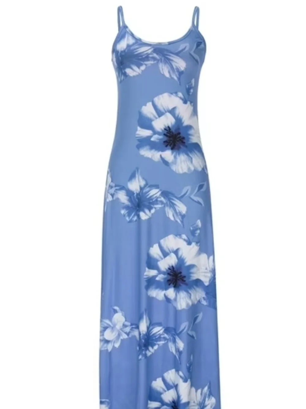 XL Blue Floral Slip Maxi Dress Women
